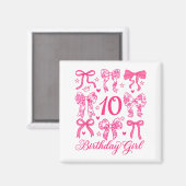 Aimant Mignon arc coquette 10 ans anniversaire filles 10 (Recto/Verso)