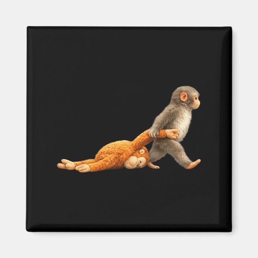 Aimant Mignon bébé singe coup de poing combattant mème de (Devant)