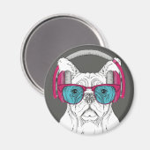 Aimant mignon Bulldog (Recto/Verso)