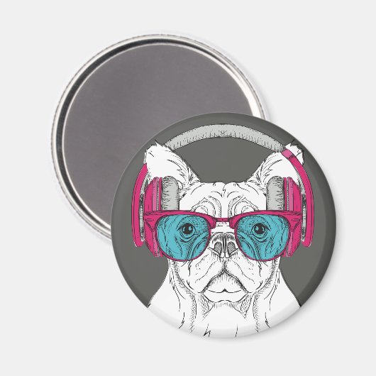 Aimant mignon Bulldog (Recto/Verso)