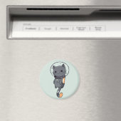 Aimant Mignon Chat Noir Astronaute Kawaii (In Situ (Lave-vaisselle))