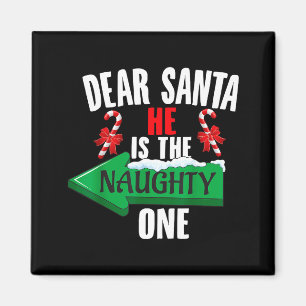 Aimant Mignon Cher Père Noël Elle Est La Vilain Couple Ch