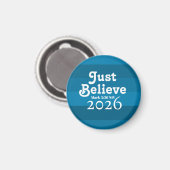 Aimant Mignon, croyez simplement, nuances de bleu 2026 (Recto/Verso)