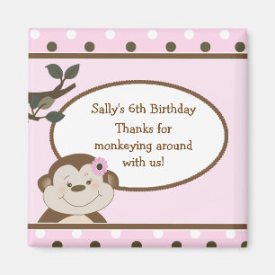 Aimant mignon d'anniversaire de faveur de rose de