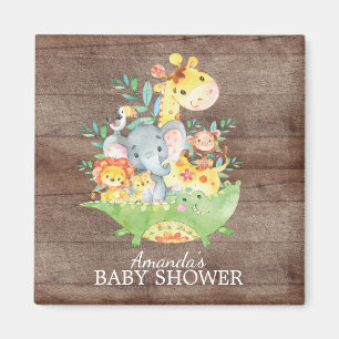 Aimant mignon de faveur de baby shower de jungle