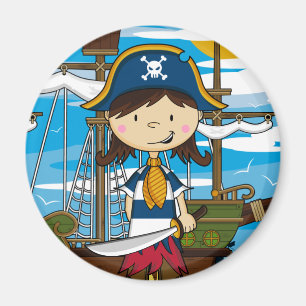 Aimant mignon de fille de pirate
