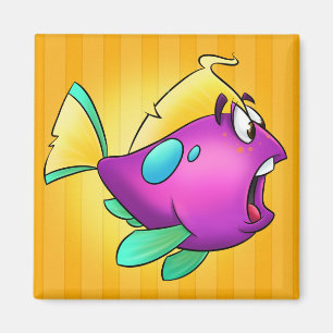 Aimant mignon de poissons de bande dessinée