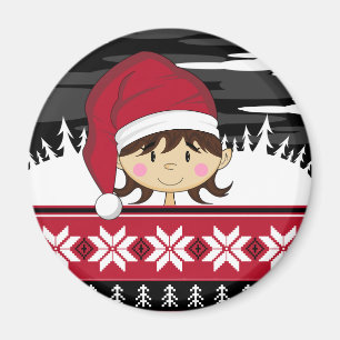 Aimant mignon d'Elf de Noël