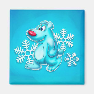 aimant mignon d'ours blanc de bande dessinée