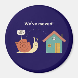 Aimant Mignon escargot "Nous avons déménagé" Annonce de n