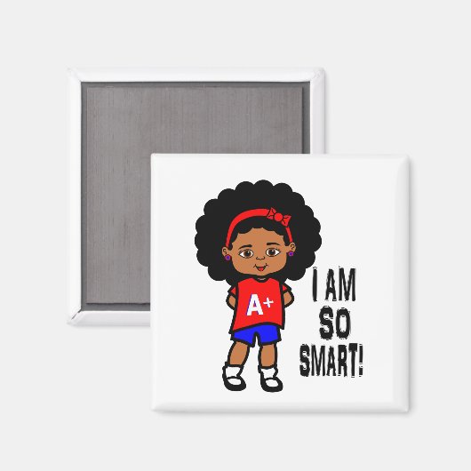 Aimant mignon et intelligent fille africaine-améri (Recto/Verso)