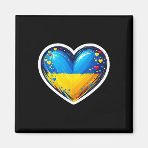 Aimant Mignon fan ukrainien Bynner Drapeau ukrainien Cœur