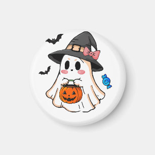 Aimant Mignon fantôme Halloween Kawaii dans un chapeau de