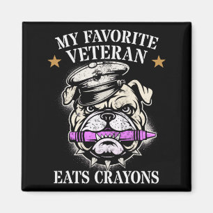 Aimant Mignon Favori Vétéran Mange Crayons Équipe Militai