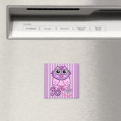 Aimant mignon girly avec Chouette (In Situ (Lave-vaisselle))