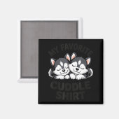 Aimant Mignon husky endormi mon câlin préféré  (Recto/Verso)
