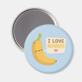 Aimant Mignon J'adore Nana, Pun de Banane (Recto/Verso)