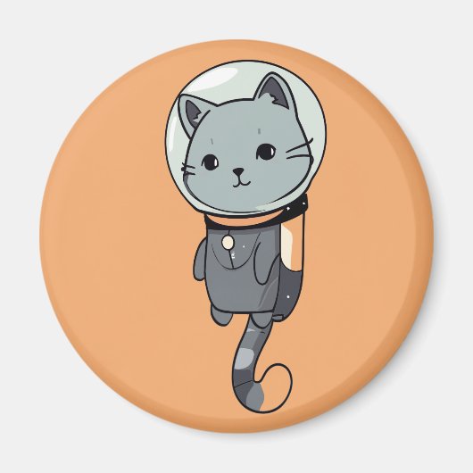 Aimant Mignon Kitten Astronaute Kawaii (Devant)