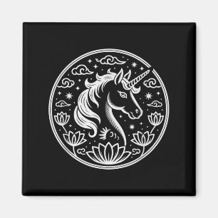 Aimant Mignon licorne 2026 Année du cheval lunaire Dame z