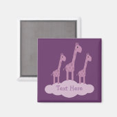 Aimant mignon lilas et violet Giraffes (Recto/Verso)