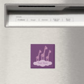 Aimant mignon lilas et violet Giraffes (In Situ (Lave-vaisselle))