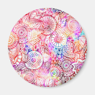 Aimant Mignon motif tribal coloré