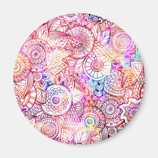 Aimant Mignon motif tribal coloré (Devant)