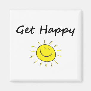 Aimant Mignon Obtenir Heureux Visage de Soleil Souriant d