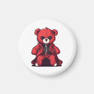Aimant Mignon ours en peluche rouge garçon