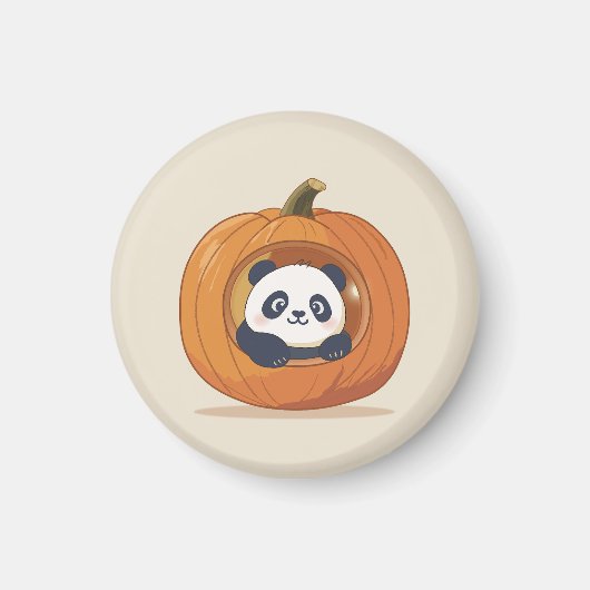 Aimant Mignon Panda de Citrouille d'Halloween (Devant)