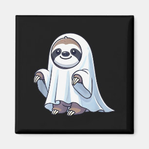 Aimant Mignon paresseux d'Halloween fantôme dessin animé
