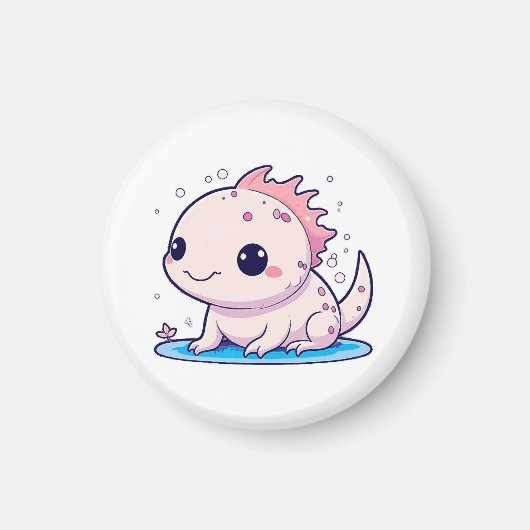 Aimant mignon philosophe axolotl (Devant)