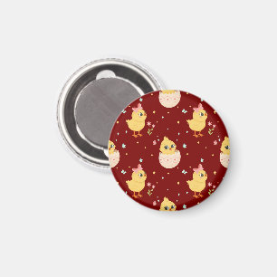 Aimant Mignon poussin de Pâques avec motif transparent à