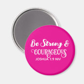 Aimant Mignon Rose Chaud Fort et Courageux Simple (Recto/Verso)
