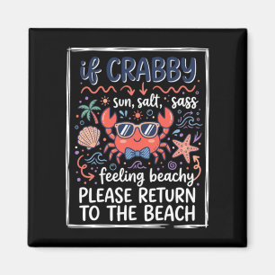 Aimant Mignon si crabe de plage grincheux avec lunettes d
