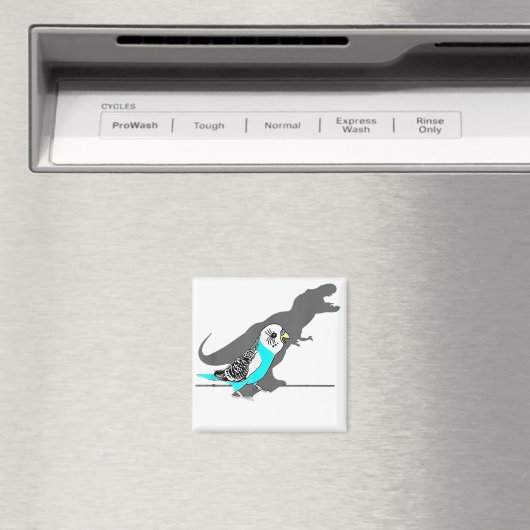 Aimant Mignon T-rex Blue Budgie Funny Birb mèmes hurlant (In Situ (Lave-vaisselle))