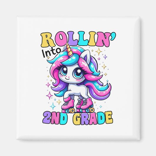 Aimant Mignon Unicorn de Rentree des Classes de 2e Anne S (Devant)
