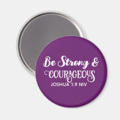 Aimant Mignon Violet Foncé Fort et Courageux Simple (Recto/Verso)