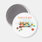 Aimant Mignonette OWLS Mariage à thème Bleu orange (Recto/Verso)
