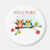 Aimant Mignonette OWLS Mariage à thème Bleu orange (Devant)