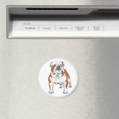 Aimant Mignonne Anglais Bulldog Lover Bully Cartoon Chien (In Situ (Lave-vaisselle))