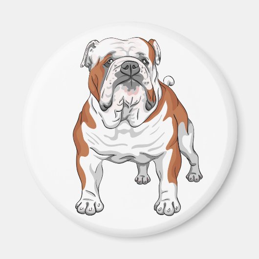 Aimant Mignonne Anglais Bulldog Lover Bully Cartoon Chien (Devant)