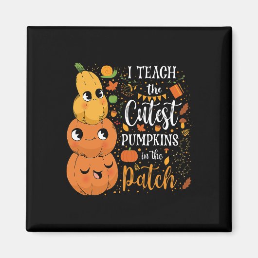 Aimant Mignonne Automne Enseigner Citrouille Cutest Dans  (Devant)