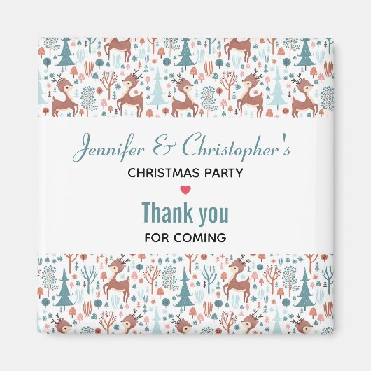 Aimant Mignonne cerf en Forêt Whimsical Noël Motif (Devant)
