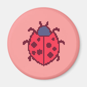 Aimant Mignonne coccinelle pixelisée insecte 