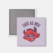 Aimant Mignonne comme diable en enfer avec un texte foncé (Recto/Verso)