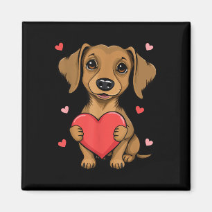 Aimant Mignonne Dachshund Valentines Jour Coeur Amoureux 