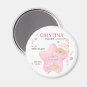 Aimant Mignonne dormant Teddy Ours Bébé Fille Naissance S (Recto/Verso)