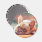 Aimant Mignonne French Bulldog Eau Couleur Art Peinture (Recto/Verso)