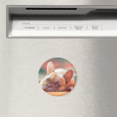 Aimant Mignonne French Bulldog Eau Couleur Art Peinture (In Situ (Lave-vaisselle))